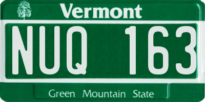 VT license plate NUQ163