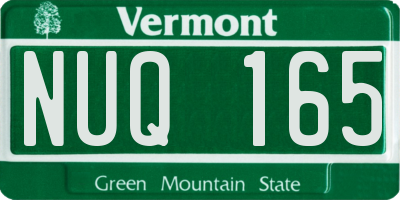 VT license plate NUQ165