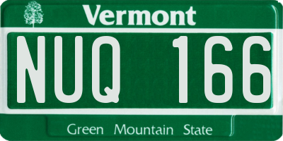 VT license plate NUQ166