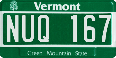 VT license plate NUQ167