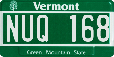 VT license plate NUQ168
