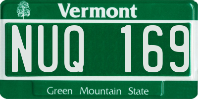 VT license plate NUQ169