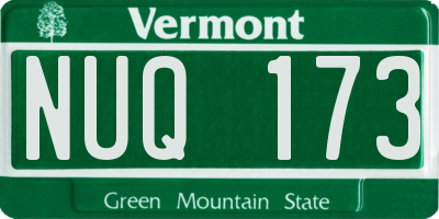 VT license plate NUQ173