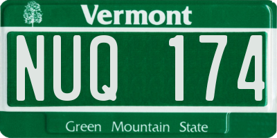VT license plate NUQ174