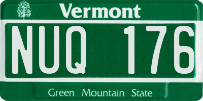 VT license plate NUQ176
