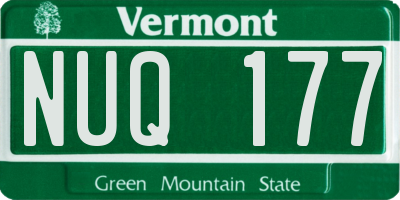 VT license plate NUQ177