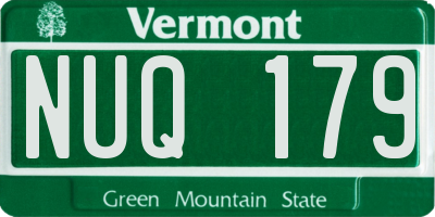 VT license plate NUQ179