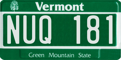 VT license plate NUQ181