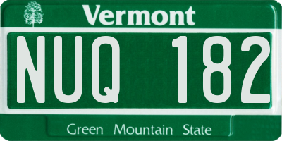 VT license plate NUQ182