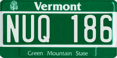 VT license plate NUQ186