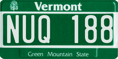 VT license plate NUQ188