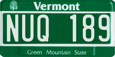VT license plate NUQ189