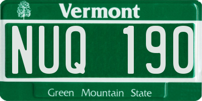 VT license plate NUQ190