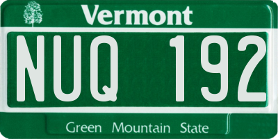 VT license plate NUQ192