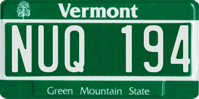 VT license plate NUQ194