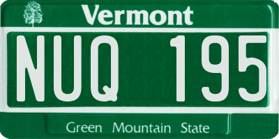 VT license plate NUQ195