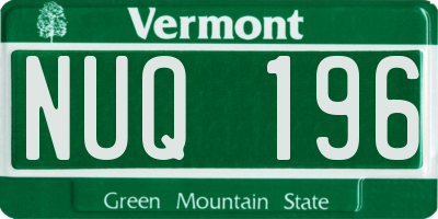 VT license plate NUQ196