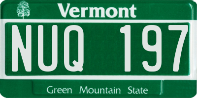 VT license plate NUQ197