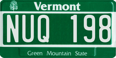 VT license plate NUQ198