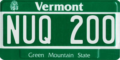 VT license plate NUQ200