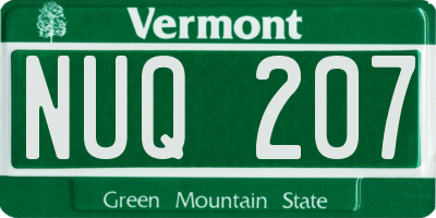 VT license plate NUQ207