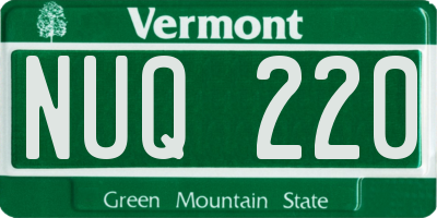 VT license plate NUQ220