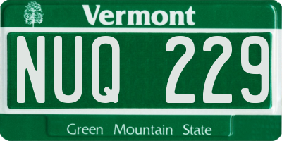 VT license plate NUQ229