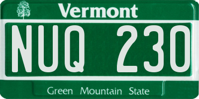VT license plate NUQ230