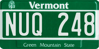 VT license plate NUQ248