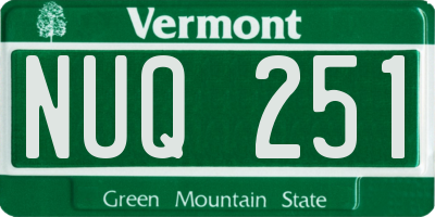 VT license plate NUQ251