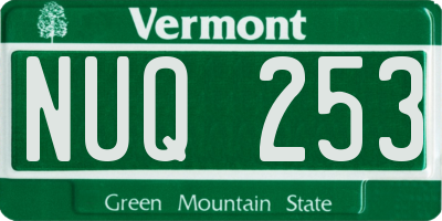 VT license plate NUQ253