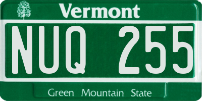 VT license plate NUQ255