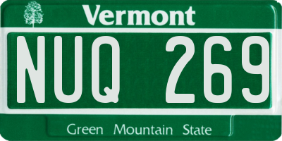 VT license plate NUQ269