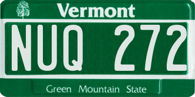 VT license plate NUQ272