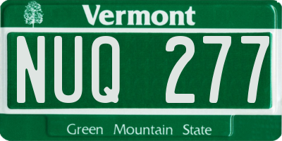 VT license plate NUQ277