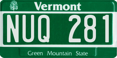VT license plate NUQ281