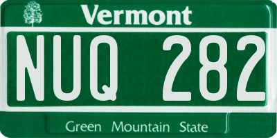 VT license plate NUQ282