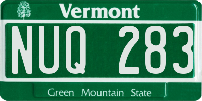 VT license plate NUQ283