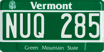 VT license plate NUQ285