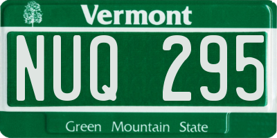 VT license plate NUQ295