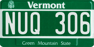 VT license plate NUQ306