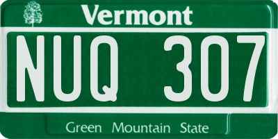 VT license plate NUQ307