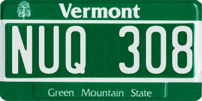 VT license plate NUQ308