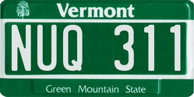 VT license plate NUQ311