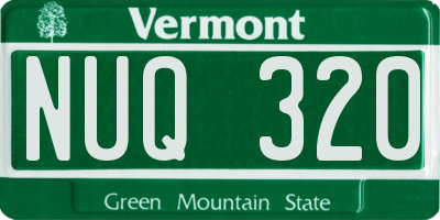 VT license plate NUQ320