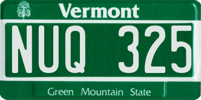 VT license plate NUQ325