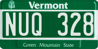 VT license plate NUQ328