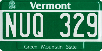 VT license plate NUQ329