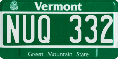 VT license plate NUQ332