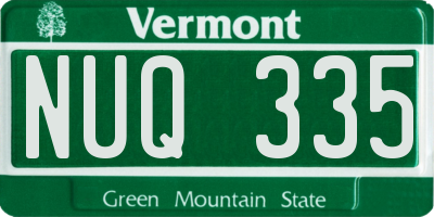 VT license plate NUQ335